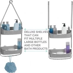 Bath Bliss 2-Way Convertible Shower Caddy in Grey 11 Bath Bliss 2-Way Convertible Shower Caddy in Grey -Toilet Storage Shop gray bath bliss shower caddies 27190 grey 4f 1000