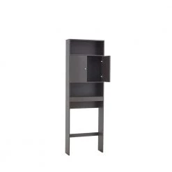 FORCLOVER 9.05 in. W x 62 in. H x 23.62 in. D Gray MDF Over-the-Toilet Storage with Top Cabinet -Toilet Storage Shop gray forclover over the toilet storage danfefc08 77 1000