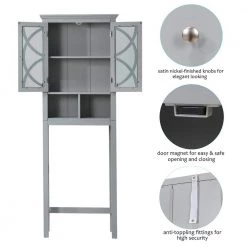 Glitzhome 24 in. W x 68.26 in. H x 7.5 in. D Gray Over-the-Toilet Storage -Toilet Storage Shop gray glitzhome over the toilet storage gh1001003543 4f 1000