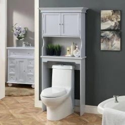 Home Decorators Collection Hampton Harbor 30 in. W x 66.5 in. H x 10.5 in. D Gray Over-the-Toilet Storage 14 Home Decorators Collection Hampton Harbor 30 in. W x 66.5 in. H x 10.5 in. D Gray Over-the-Toilet Storage -Toilet Storage Shop gray home decorators collection over the toilet storage bf 21015 dg 1f 1000