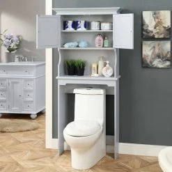 Home Decorators Collection Hampton Harbor 30 in. W x 66.5 in. H x 10.5 in. D Gray Over-the-Toilet Storage 17 Home Decorators Collection Hampton Harbor 30 in. W x 66.5 in. H x 10.5 in. D Gray Over-the-Toilet Storage -Toilet Storage Shop gray home decorators collection over the toilet storage bf 21015 dg 31 1000