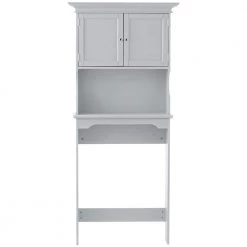 Home Decorators Collection Hampton Harbor 30 in. W x 66.5 in. H x 10.5 in. D Gray Over-the-Toilet Storage