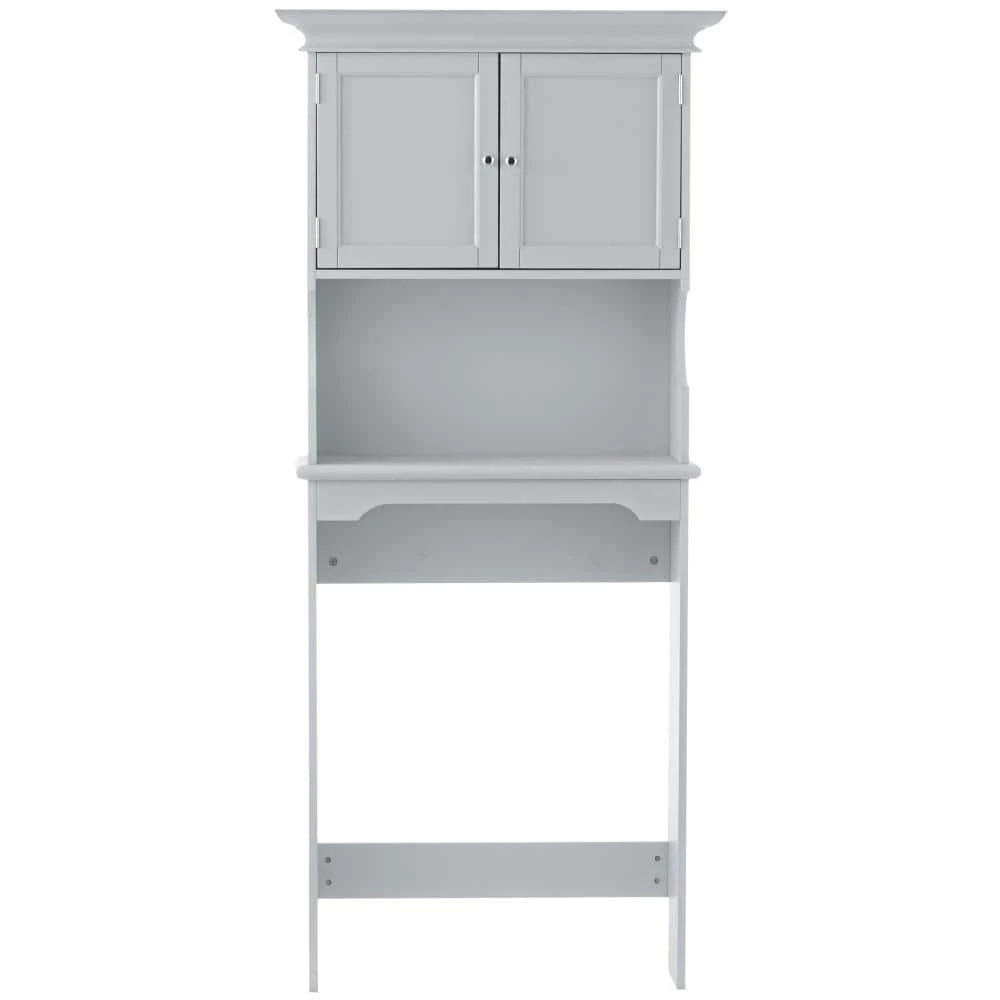 Home Decorators Collection Hampton Harbor 30 in. W x 66.5 in. H x 10.5 in. D Gray Over-the-Toilet Storage 3 Home Decorators Collection Hampton Harbor 30 in. W x 66.5 in. H x 10.5 in. D Gray Over-the-Toilet Storage