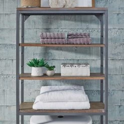 HOMESTYLES Barnside Metro 25 in. W x 64 in. H x 8.5 in. D Gray Over-the-Toilet Storage -Toilet Storage Shop gray homestyles over the toilet storage 5053 106 1f 1000