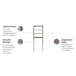 HOMESTYLES Barnside Metro 25 in. W x 64 in. H x 8.5 in. D Gray Over-the-Toilet Storage -Toilet Storage Shop gray homestyles over the toilet storage 5053 106 c3 1000