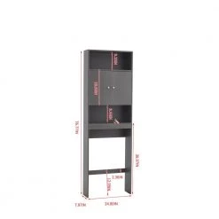 Unbranded 24.80 in. W x 76.77 in. H x 7.87 in. D Gray Over-the-Toilet Storage with Adjustable Shelves 13 Unbranded 24.80 in. W x 76.77 in. H x 7.87 in. D Gray Over-the-Toilet Storage with Adjustable Shelves -Toilet Storage Shop gray over the toilet storage sxb040389 44 1000