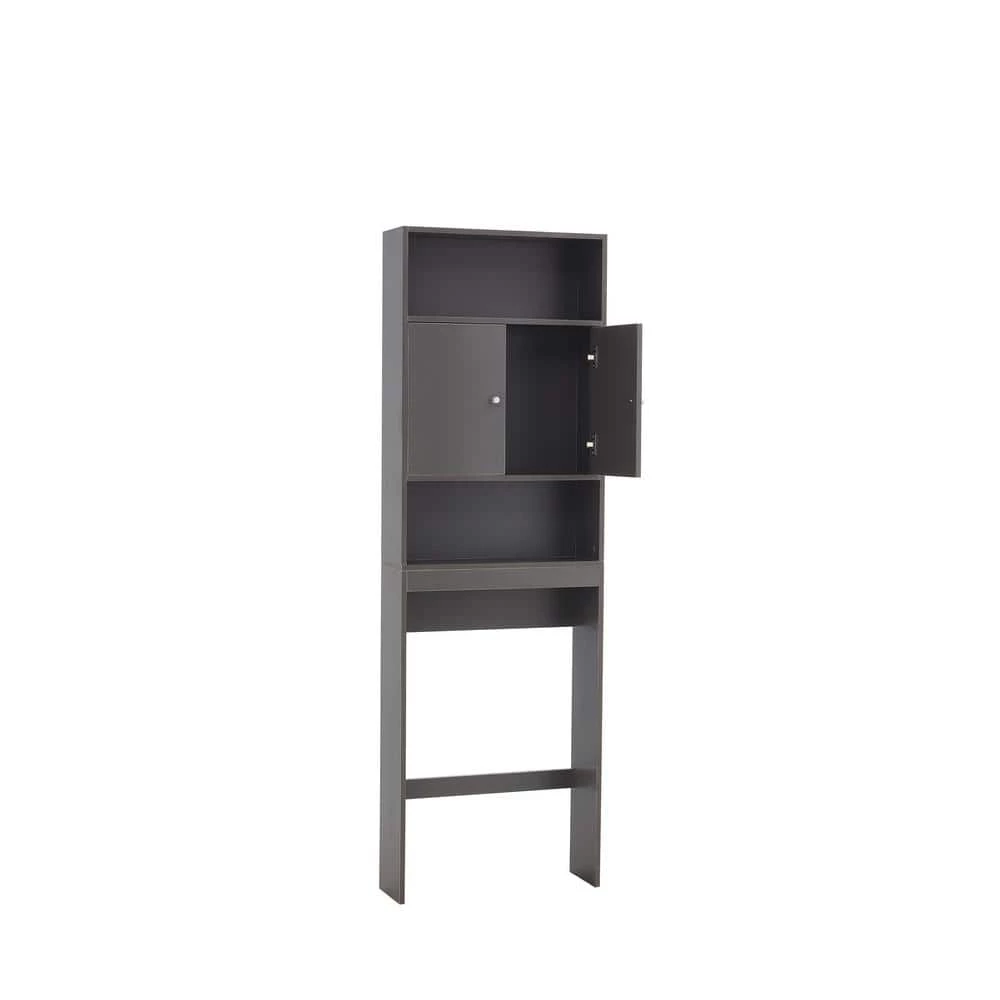 Unbranded 24.80 in. W x 76.77 in. H x 7.87 in. D Gray Over-the-Toilet Storage with Adjustable Shelves 8 Unbranded 24.80 in. W x 76.77 in. H x 7.87 in. D Gray Over-the-Toilet Storage with Adjustable Shelves - Image 6