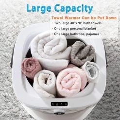 Unbranded Luxury Large Towel Hot Warmer Bucket with Auto Shut Off-Fits Up to Two Oversized Towels in Gray -Toilet Storage Shop gray towel warmers cuutmygray fa 1000