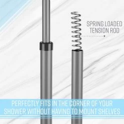 Bath Bliss 4 Tier Tension Corner Shower Organizer Caddy in Grey 11 Bath Bliss 4 Tier Tension Corner Shower Organizer Caddy in Grey -Toilet Storage Shop grey bath bliss shower caddies 10000 grey 44 1000