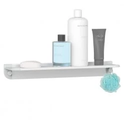 Better Living Aluminum Glide Shower Shelf in Grey -Toilet Storage Shop grey better living shower caddies 11630 4f 1000