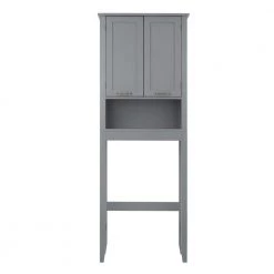 Teamson Home Mercer Mid Century Modern 25 in. W x 8 in. L x 68 in. H Wooden Over-the-Toilet Cabinet -Toilet Storage Shop grey teamson home over the toilet storage ehf f0016 c3 1000