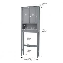 Teamson Home Mercer Mid Century Modern 25 in. W x 8 in. L x 68 in. H Wooden Over-the-Toilet Cabinet -Toilet Storage Shop grey teamson home over the toilet storage ehf f0016 fa 1000