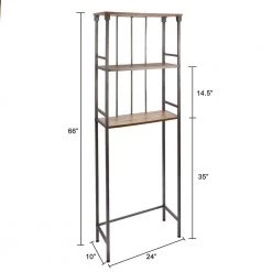 Silverwood 24 in. W x 66 in. H x 10 in. D Pewter Over-the-Toilet Storage -Toilet Storage Shop gunmetal silverwood over the toilet storage cpbe1053 gnmcom 4f 1000