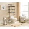 Kings Brand Furniture 24 in. W x 64 in. H x 12 in. D 3-Shelf Over-the-Toilet Storage Set