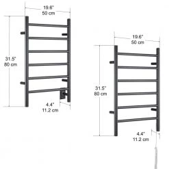 Ancona Comfort Dual 6-Bar Wall Mount Hardwired and Plug-In Electric Towel Warmer in Matte Black -Toilet Storage Shop matte black ancona towel warmers an 5311 76 1000