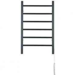 Ancona Comfort Dual 6-Bar Wall Mount Hardwired and Plug-In Electric Towel Warmer in Matte Black -Toilet Storage Shop matte black ancona towel warmers an 5311 fa 1000