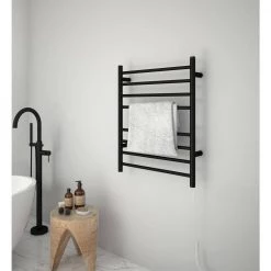 Ancona Prestige Dual 8-Bar Hardwired and Plug-in Towel Warmer in Matte Black -Toilet Storage Shop matte black ancona towel warmers an 5383 1d 1000