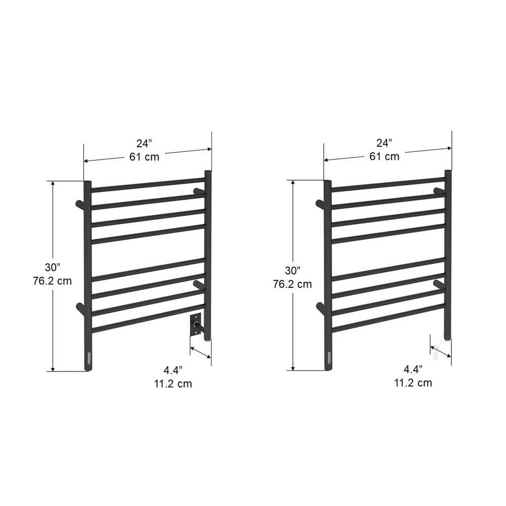 Ancona Prestige OBT 8-Bar Electric Wall Mount Plug-In and Hardwire Towel Warmer with On-Board Timer in Matte Black 8 Ancona Prestige OBT 8-Bar Electric Wall Mount Plug-In and Hardwire Towel Warmer with On-Board Timer in Matte Black - Image 6