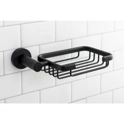 Italia Florence Wall-Mount Soap Basket in Matte Black 12 Italia Florence Wall-Mount Soap Basket in Matte Black -Toilet Storage Shop matte black italia shower caddies fl9306 44 1000