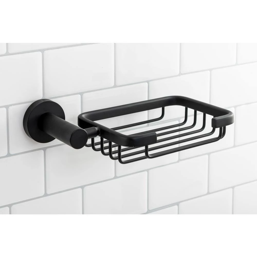 Italia Florence Wall-Mount Soap Basket in Matte Black 7 Italia Florence Wall-Mount Soap Basket in Matte Black - Image 5