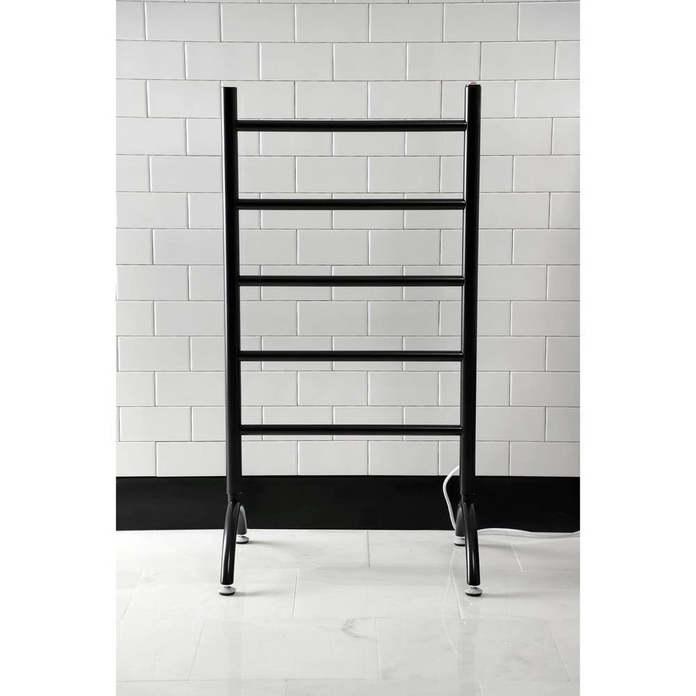 Kingston Brass Templeton 5-Bar Electric Freestanding or Wall-Mounted Towel Warmer in Matte Black 8 Kingston Brass Templeton 5-Bar Electric Freestanding or Wall-Mounted Towel Warmer in Matte Black - Image 6