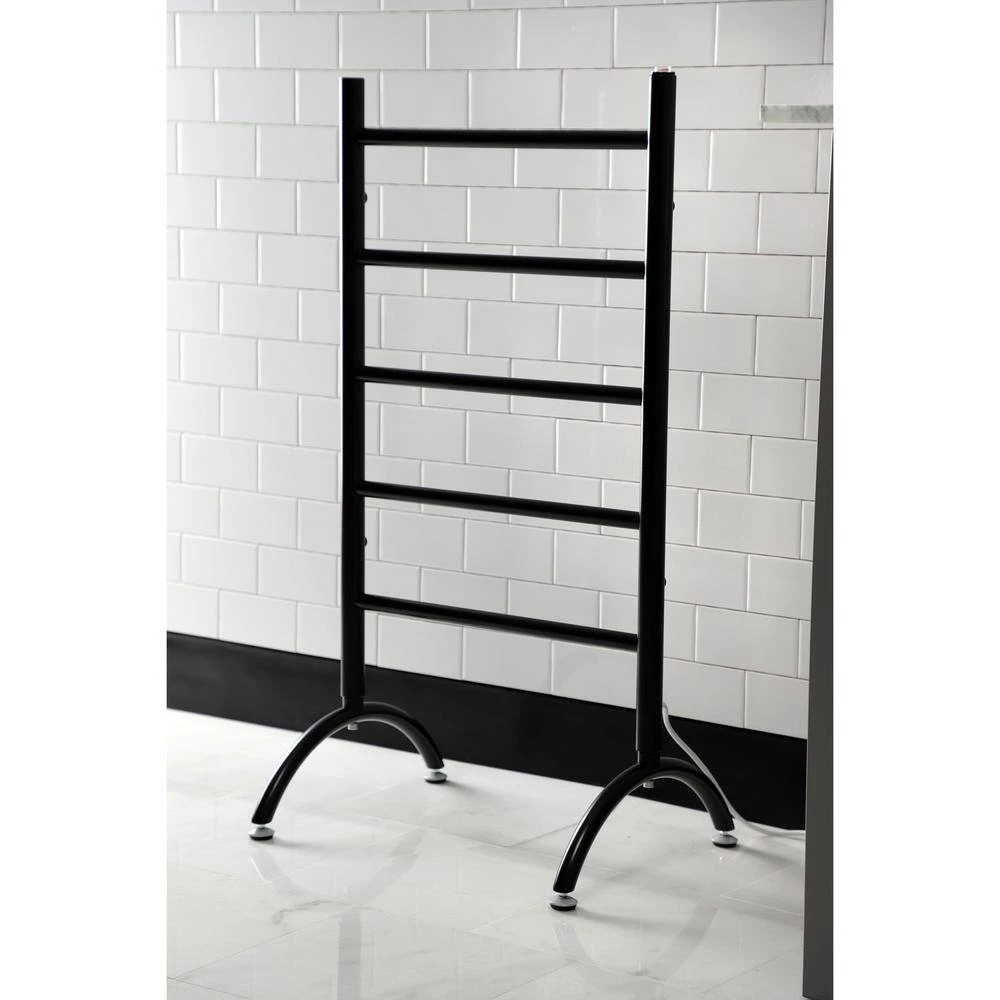 Kingston Brass Templeton 5-Bar Electric Freestanding or Wall-Mounted Towel Warmer in Matte Black 9 Kingston Brass Templeton 5-Bar Electric Freestanding or Wall-Mounted Towel Warmer in Matte Black - Image 7