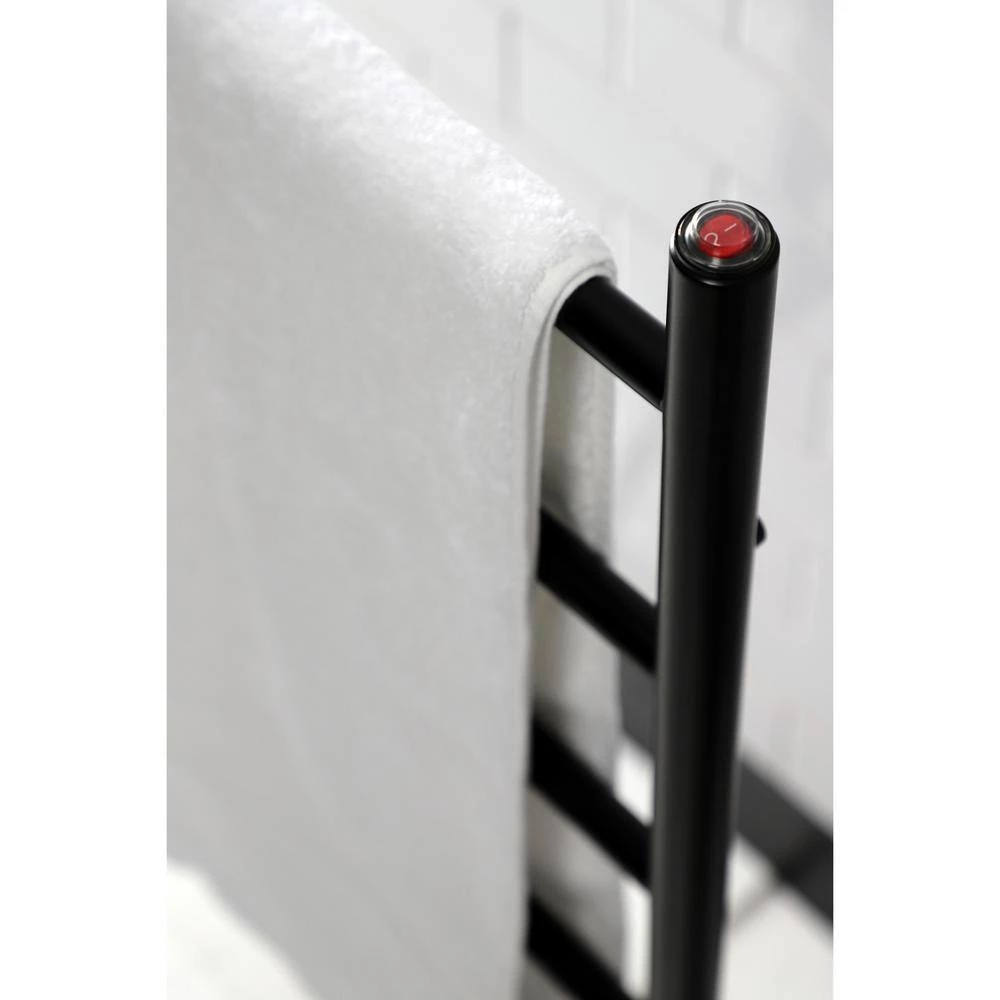 Kingston Brass Templeton 5-Bar Electric Freestanding or Wall-Mounted Towel Warmer in Matte Black 6 Kingston Brass Templeton 5-Bar Electric Freestanding or Wall-Mounted Towel Warmer in Matte Black - Image 4