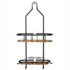 Utopia Alley 2-Teak Shelves Tia Rustproof Over the Shower Caddy -Toilet Storage Shop matte black utopia alley shower caddies shc15 64 1000