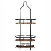 Utopia Alley Tia Rustproof Over the Shower Caddy, 3 Teak Shelves -Toilet Storage Shop matte black utopia alley shower caddies shc16 64 1000