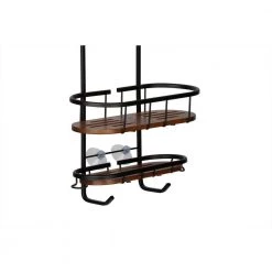 Utopia Alley Tia Rustproof Over the Shower Caddy, 3 Teak Shelves -Toilet Storage Shop matte black utopia alley shower caddies shc16 fa 1000