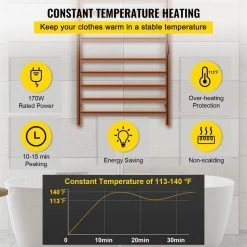 VEVOR 23.6 in. x 48 in. Plug-In Electric Towel Warmer 12-Bar Stainless Steel Heated Towel Rack with Timer for Bath Matte Black 13 VEVOR 23.6 in. x 48 in. Plug-In Electric Towel Warmer 12-Bar Stainless Steel Heated Towel Rack with Timer for Bath Matte Black -Toilet Storage Shop matte black vevor towel warmers mjjrjps12110vxde6v1 1f 1000