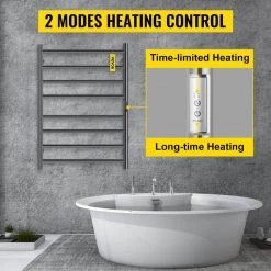 VEVOR Heated Towel Rack 8-Bar Towel Warmer Rack 23.6 x 33 in. Wall Mounted Electric Towel Warmer with Timer Towel Drying Rack 14 VEVOR Heated Towel Rack 8-Bar Towel Warmer Rack 23.6 x 33 in. Wall Mounted Electric Towel Warmer with Timer Towel Drying Rack -Toilet Storage Shop matte black vevor towel warmers mjjrjpsy8110v17gkv1 44 1000