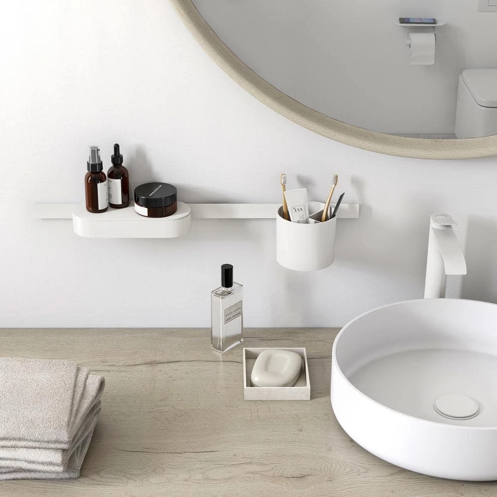 Hansgrohe Wall Storis Storage Basket with Cover in Matte White 5 Hansgrohe Wall Storis Storage Basket with Cover in Matte White - Image 3