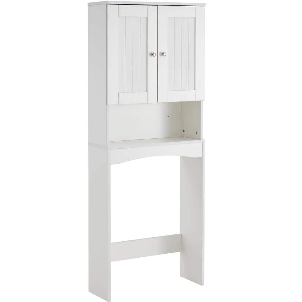 Unbranded Lightle 23.60 in. W x 61.80 in. H x 9.00 in. D D White MDF Over-the-Toilet Storage in Matte White 3 Unbranded Lightle 23.60 in. W x 61.80 in. H x 9.00 in. D D White MDF Over-the-Toilet Storage in Matte White