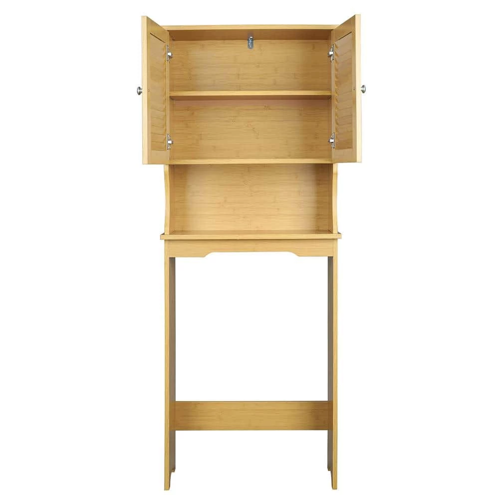 Hooseng Grondin 23.62 in. W x 62.4 in. H x 9.06 in. D Brown Bamboo Over-the-Toilet Storage in Natural 8 Hooseng Grondin 23.62 in. W x 62.4 in. H x 9.06 in. D Brown Bamboo Over-the-Toilet Storage in Natural - Image 6