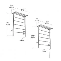 Ancona Miazzo 5-Bar Electric Wall Mount Plug-In and Hardwire Towel Warmer with Shelf in Polished Stainless Steel 15 Ancona Miazzo 5-Bar Electric Wall Mount Plug-In and Hardwire Towel Warmer with Shelf in Polished Stainless Steel -Toilet Storage Shop polished ancona towel warmers an 5445 fa 1000