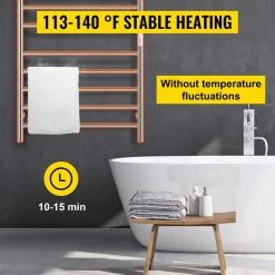 VEVOR Heated Towel Rack 12-Bar Towel Warmer Rack Wall Mounted Electric Towel Warmer Electric Towel Drying Rack with Timer 13 VEVOR Heated Towel Rack 12-Bar Towel Warmer Rack Wall Mounted Electric Towel Warmer Electric Towel Drying Rack with Timer -Toilet Storage Shop polished silver vevor towel warmers mjjrjpg12110v0xk2v1 1f 1000 1