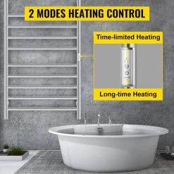 VEVOR Heated Towel Rack 12-Bar Towel Warmer Rack Wall Mounted Electric Towel Warmer Electric Towel Drying Rack with Timer 14 VEVOR Heated Towel Rack 12-Bar Towel Warmer Rack Wall Mounted Electric Towel Warmer Electric Towel Drying Rack with Timer -Toilet Storage Shop polished silver vevor towel warmers mjjrjpg12110v0xk2v1 44 1000 1