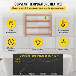 VEVOR Heated Towel Rack 4-Bar Polished Stainless Steel Electric Towel Warmer with Timer Towel Warmer Rack,UL Certificated -Toilet Storage Shop polished silver vevor towel warmers mjjrjpgl4110vy7t9v1 1f 1000