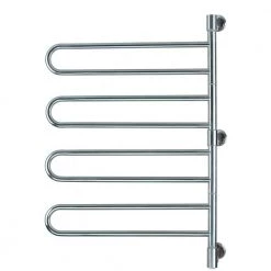 Amba Swivel Jill Large 8-Bar Plug-in Electric Towel Warmer in Polished Stainless Steel