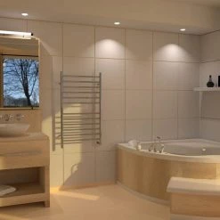 Amba Radiant Large Straight 12-Bar Hardwired Electric Towel Warmer in Polished Stainless Steel -Toilet Storage Shop polished stainless steel amba towel warmers rwhl sp a0 1000