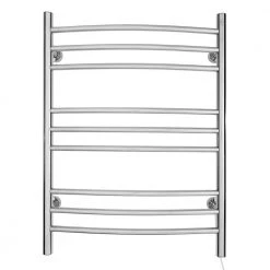 WarmlyYours Riviera 32 in. 9-Bars 120-Volt Plug-In and Hardwired Towel Warmer in Polished Stainless Steel