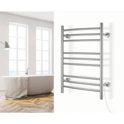 WarmlyYours Riviera 32 in. 9-Bars 120-Volt Plug-In and Hardwired Towel Warmer in Polished Stainless Steel 15 WarmlyYours Riviera 32 in. 9-Bars 120-Volt Plug-In and Hardwired Towel Warmer in Polished Stainless Steel -Toilet Storage Shop polished warmlyyours towel warmers tw r09ps hp 76 1000