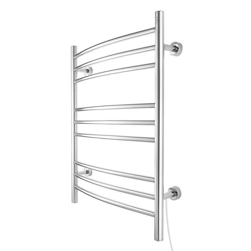 WarmlyYours Riviera 32 in. 9-Bars 120-Volt Plug-In and Hardwired Towel Warmer in Polished Stainless Steel 4 WarmlyYours Riviera 32 in. 9-Bars 120-Volt Plug-In and Hardwired Towel Warmer in Polished Stainless Steel - Image 2
