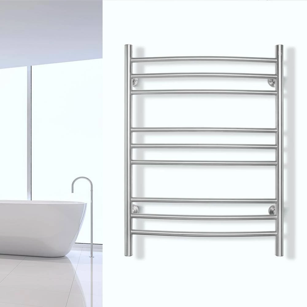 WarmlyYours Riviera 32 in. 9-Bars 120-Volt Plug-In and Hardwired Towel Warmer in Polished Stainless Steel 8 WarmlyYours Riviera 32 in. 9-Bars 120-Volt Plug-In and Hardwired Towel Warmer in Polished Stainless Steel - Image 6