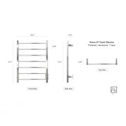 WarmlyYours 7-Bar Tahoe Towel Warmer, Hardwired, Polished Stainless Steel 9 WarmlyYours 7-Bar Tahoe Towel Warmer, Hardwired, Polished Stainless Steel -Toilet Storage Shop polished warmlyyours towel warmers tws2 tah07ph 40 1000