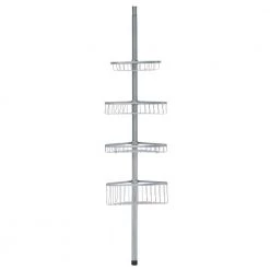 InterDesign York Tension-Pole Caddy in Powder Coated Silver