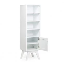 Simpli Home Draper 55.9 in. H x 15.75 in. W Bath Storage Tower in Pure White -Toilet Storage Shop pure white simpli home over the toilet storage axcbcdrp 05 77 1000