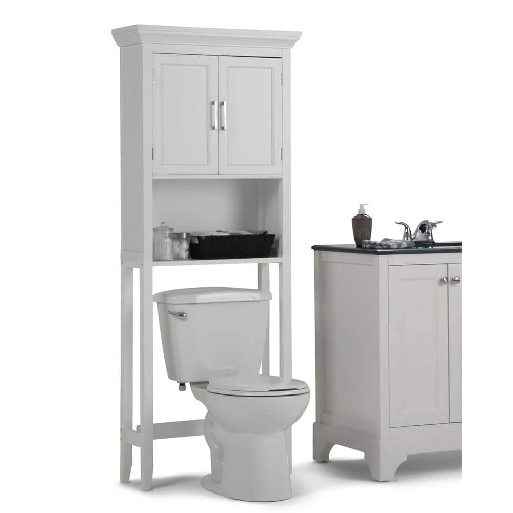 Simpli Home Avington 67 in. H 27 in. W Space Saver Bath Cabinet in Pure White 12 Simpli Home Avington 67 in. H 27 in. W Space Saver Bath Cabinet in Pure White - Image 10