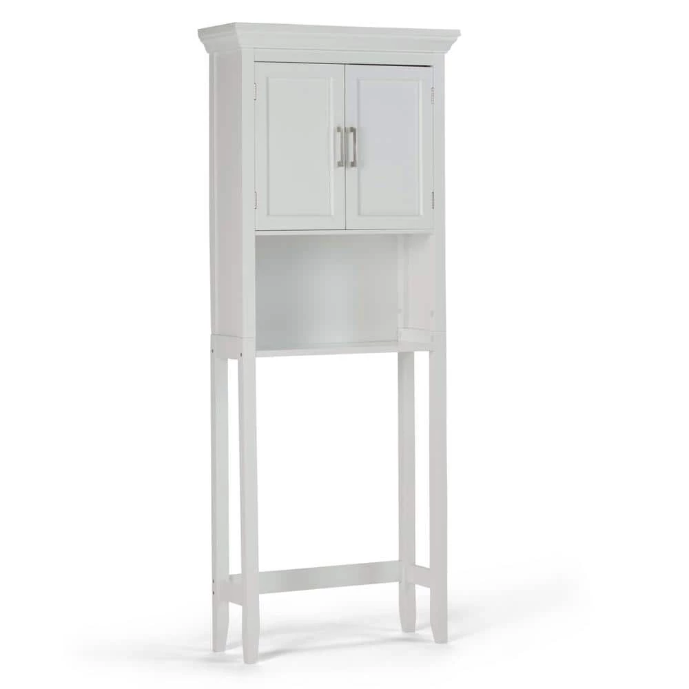 Simpli Home Avington 67 in. H 27 in. W Space Saver Bath Cabinet in Pure White 3 Simpli Home Avington 67 in. H 27 in. W Space Saver Bath Cabinet in Pure White